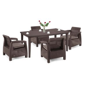 Curver Set mobilier de grădină Corfu Duo cu masă Futura maro
