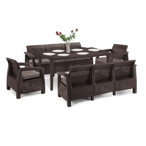 Curver Set de mobilier de grădină Corfu Love max duo cu masă Futura maro