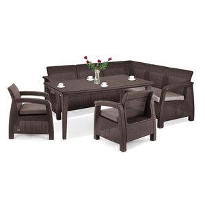 Curver Set de mobilier de grădină Corfu Relax duo cu masă Futura maro