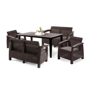 Curver Set de mobilier de grădină Corfu Fiesta III cu masă Futura maro