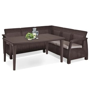 Curver Set de mobilier de grădină Corfu Relax cu masă Futura maro