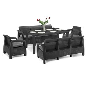Curver Set de mobilier de grădină Corfu Love max duo cu masă Futura grafit