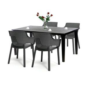 Curver Set mobilier de grădină Fueva 4+1, grafit