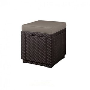 Curver Scaun cub, maro cu pernă taupe caldă