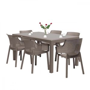 Curver Set mobilier de grădină Evody 6+1 cappuccino