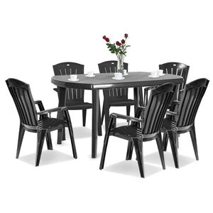 Curver Eltorini 6+1 set de mobilier de grădină în culoarea grafit