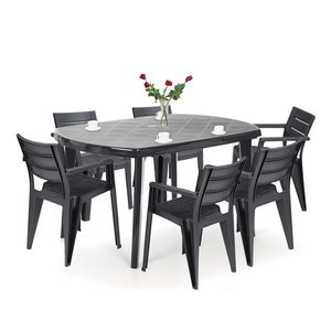 Curver Set mobilier de grădină Eljulie 6+1, grafit