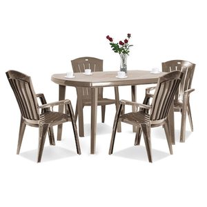 Curver Set de mobilier de grădină Eltorini 4+1 în culoarea cappuccino