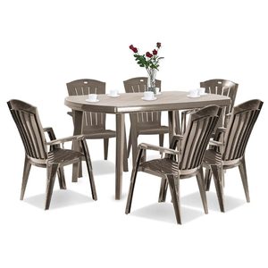Curver Set de mobilier de grădină Eltorini 6+1 în culoarea cappuccino