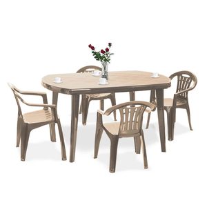 Curver Set de mobilier de grădină Elma 4+1 în culoarea cappuccino