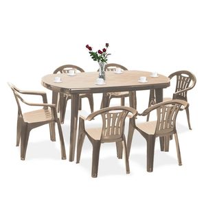 Curver Set de mobilier de grădină Elma 6+1 în culoarea cappuccino