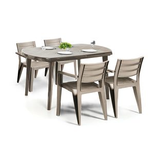 Curver Set de mobilier de grădină Jelise 4+1, culoare cappuccino