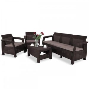 Curver Set de mobilier de grădină Corfu Love duo, maro
