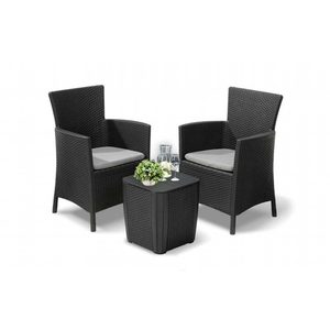 Curver Set mobilier de grădină pentru balcon Iowa II cu masă Luzon grafit