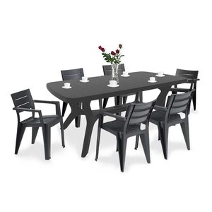 Curver Set mobilier de grădină Juliemore 6+1, grafit