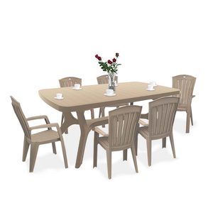 Curver Set mobilier de grădină Baltorini 6+1 cappuccino