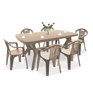 Curver Set de mobilier de grădină Balorca 6+1 în culoarea cappuccino
