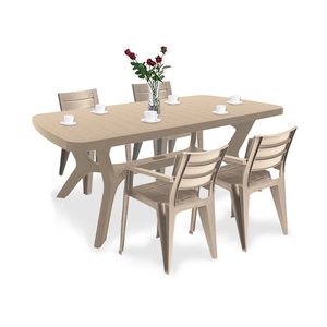 Curver Set mobilier de grădină Juliemore 4+1, culoare cappuccino