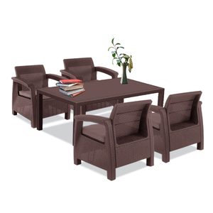 Curver Set de mobilier de grădină Corfu Relax cu masă Futura maro