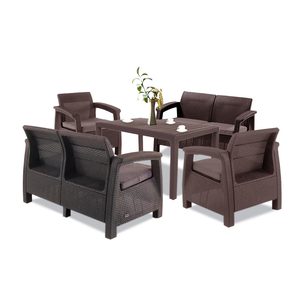 Curver Set de mobilier de grădină Corfu Big Duo cu masă Futura maro