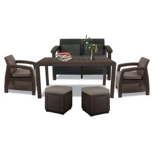 Curver Set de mobilier de grădină Corfu Fiesta duo cub maro