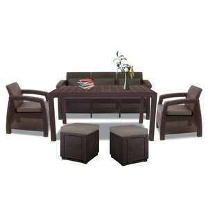 Curver Set de mobilier de grădină Corfu Love max duo cub maro