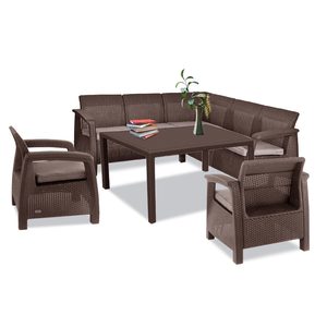Curver Set de mobilier de grădină Corfu Fiesta III cu masă Futura maro