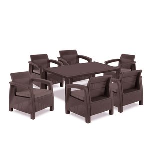 Curver Set de mobilier de grădină Corfu Relax duo cu masă Futura maro