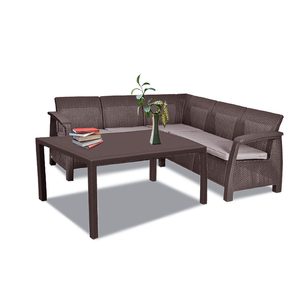 Curver Set de mobilier de grădină Corfu Love max duo cu masă Futura maro
