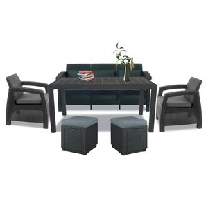 Curver Set de mobilier de grădină Corfu Love max duo cub grafit