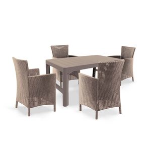 Curver Set de mobilier de grădină Liowa 4+1 în culoarea cappuccino