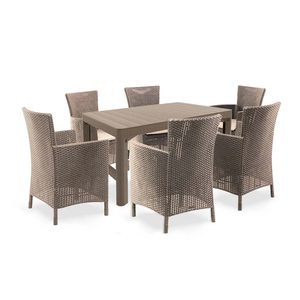 Curver Set de mobilier de grădină Liowa 6+1 în culoarea cappuccino