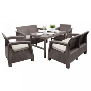 Curver Set de mobilier de grădină Corfu Large Lyon 6+1 în culoarea cappuccino
