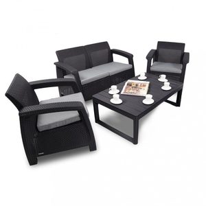 Curver Set de mobilier de grădină Corfu Lyon II Duo 4+1 în culoarea grafit