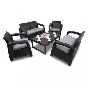Curver Set de mobilier de grădină Corfu Large II Lyon 6+1 în culoarea grafit
