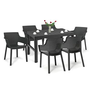Curver Set mobilier de grădină Evyon 6+1, grafit