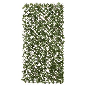 Panou de gard/paravan din lemn si frunze artificiale, extensibil, 100x200cm