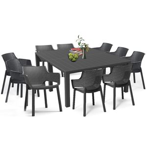 Curver Set de mobilier de grădină Jueva II cu 10 locuri, grafit