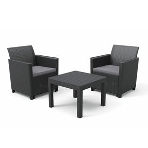 Curver Set mobilier de grădină Claire Balcony cu masă Orlando, grafit