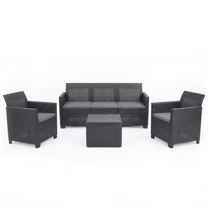 Curver Set de mobilier de grădină Claire cu 5 locuri și masă cu perne, grafit