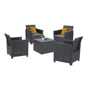 Curver Set de mobilier de grădină Claire II cu 4 locuri, grafit