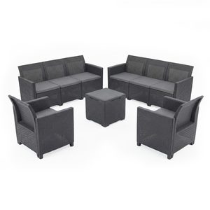 Curver Set de mobilier de grădină Claire cu 8 locuri, grafit
