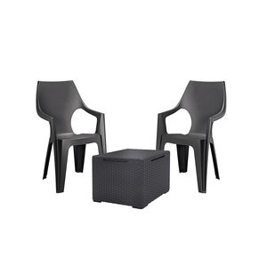 Curver Set de mobilier de grădină Dante Balcony cu spătar înalt și masă Vigo, grafit