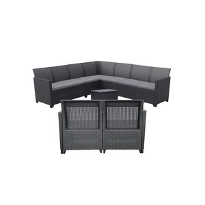 Curver Set de mobilier de grădină Claire V cu 9 locuri și masă Vigo cu depozitare, grafit
