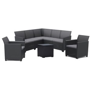 Curver Set de mobilier de grădină Claire IV cu 7 locuri și masă de depozitare Vigo, grafit