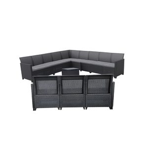 Curver Set de mobilier de grădină Claire IV cu 12 locuri și masă de depozitare Vigo, grafit