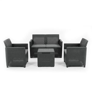 Curver Set de mobilier de grădină Claire IV cu 4 locuri și masă de depozitare Vigo, grafit