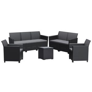 Curver Set de mobilier de grădină Claire V cu 7 locuri și masă de depozitare Vigo, grafit