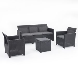 Curver Set de mobilier de grădină Claire IV cu 5 locuri și masă de depozitare Vigo, grafit
