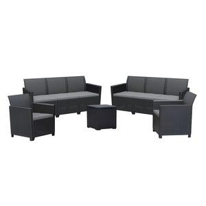 Curver Set de mobilier de grădină Claire IV cu 8 locuri și masă de depozitare Vigo, grafit